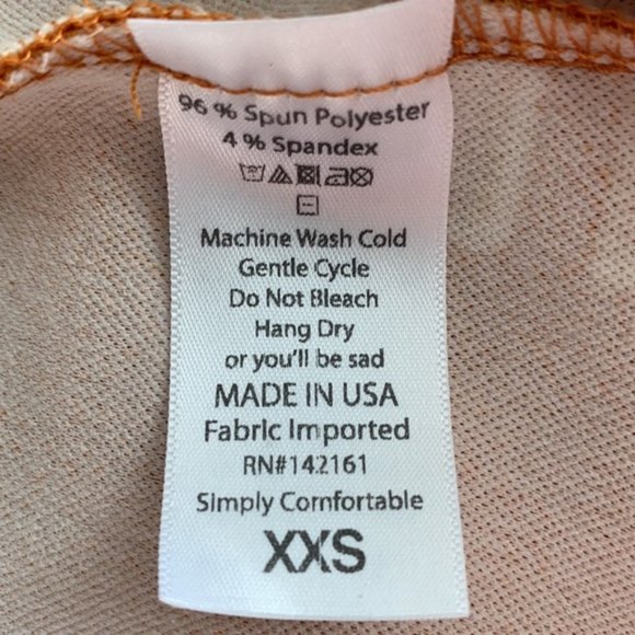 LuLaRoe Amelia Orange Short Sleeve Stretchy Dress Size XXS - Picture 3 of 3